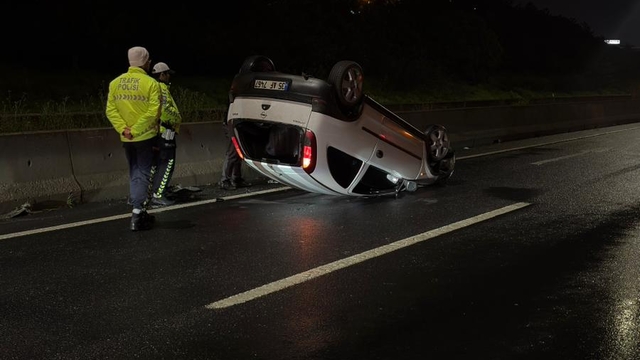 Tekirdağ'da takla atan otomobilin sürücüsü yaralandı
