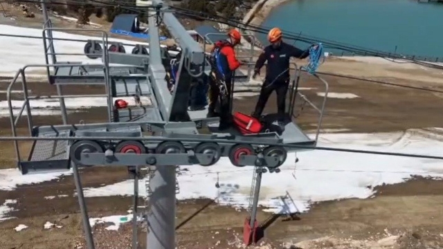 Ergan Dağı'nda teleferik kurtarma tatbikatı
