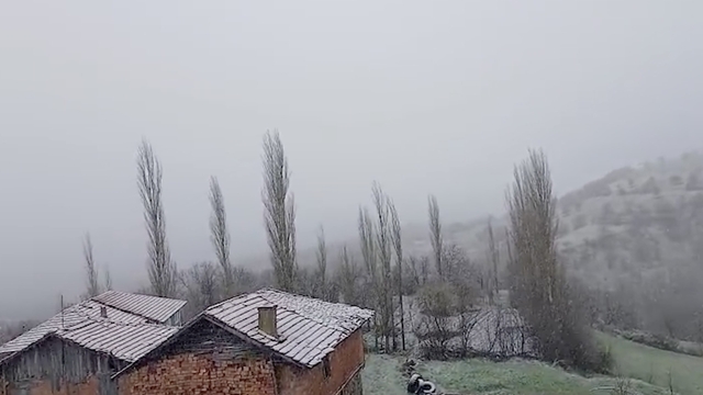 Çorum'un yüksek kesimlerinde kar yağışı etkili oluyor