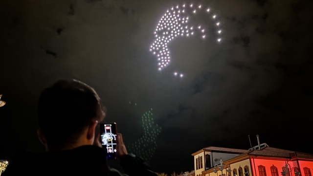 Çankırı'da 23 Nisan Ulusal Egemenlik ve Çocuk Bayramı mapping ve dron gösterisiyle kutlandı