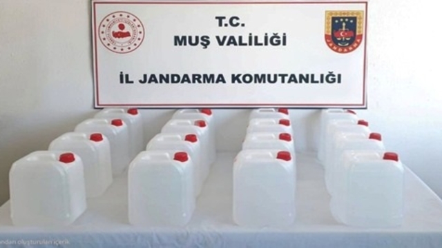 Muş'ta 80 litre etil alkol ele geçirildi