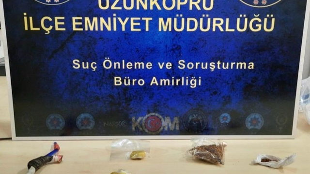 Uzunköprü'de evinde uyuşturucu bulunan şüpheli tutuklandı