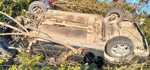 Ordu'da otomobil, şarampole devrildi; sürücü yaralı