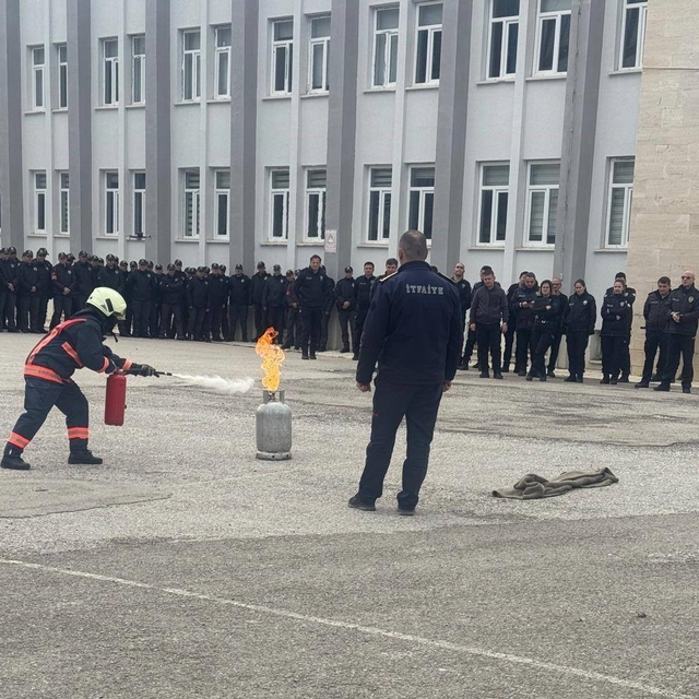 Bayburt POMEM'de yangın tatbikatı yapıldı