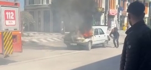 Seyir halindeki araçta yangın paniği
