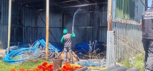 Kütahya'da depo yangını paniğe neden oldu