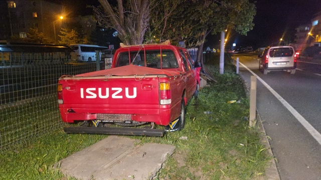 Kontrolü kaybeden kamyonet orta refüje savruldu; 1 yaralı