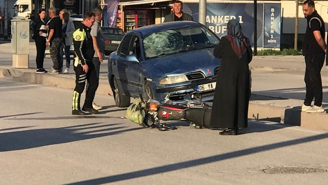 Otomobil ile motosiklet çarpıştı: 1 yaralı