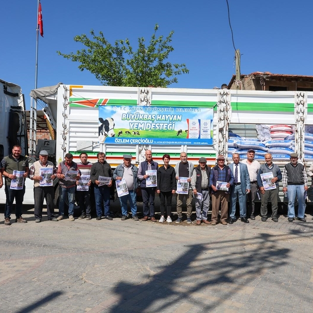 Aydın Büyükşehir'den Germencik'te küçük üreticilere yem desteği