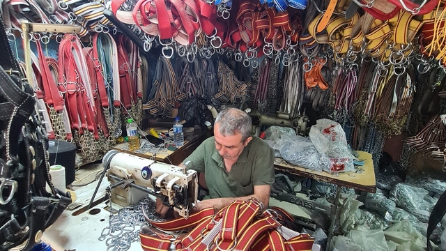 Osmaniye'de 48 yıllık saraç ustası mesleğini köpek tasmasıyla yaşatıyor