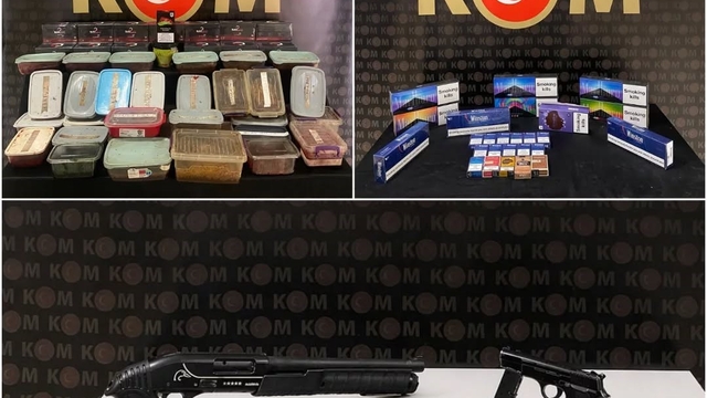 Bayburt'ta kaçakçılık operasyonu: Silahlar ve kaçak tütünler ele geçirildi