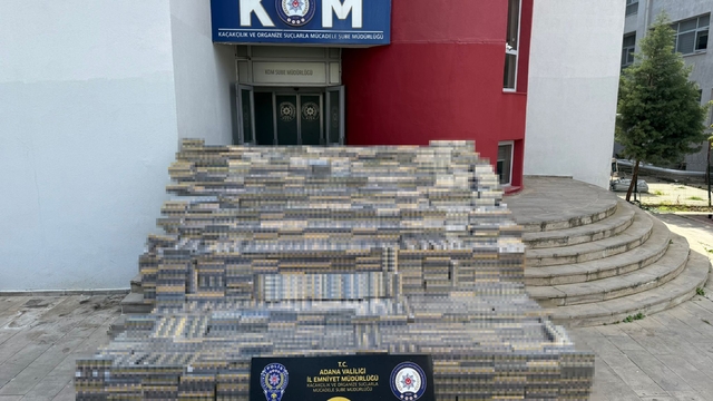 Adana'da 127 bin paket kaçak sigara ele geçirildi