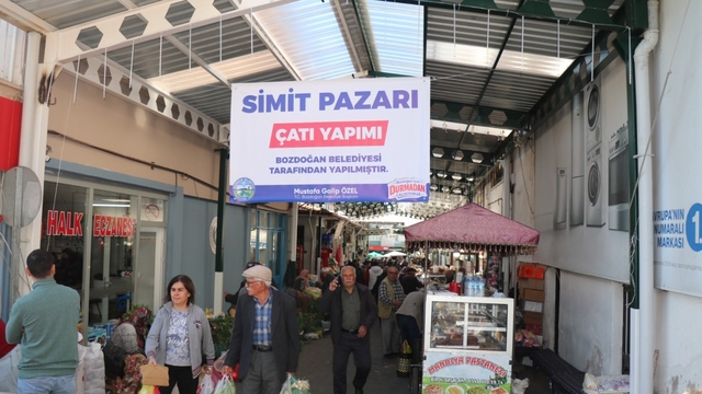 Bozdoğan'da Simit Pazarı Sokağı düzenleme çalışması tamamlandı