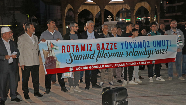 İsrail ordusunun Küresel Sumud Filosu'na saldırısı Amasya'da protesto edildi
