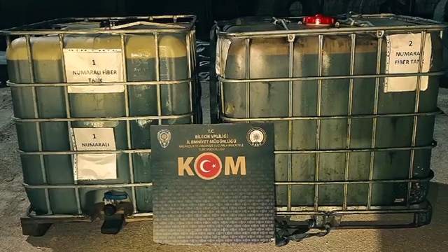 Bilecik'te 1900 litre kaçak akaryakıt ele geçirildi