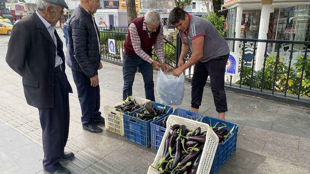 Ürettiği patlıcanlar maliyetini kurtarmayınca serasının kapılarını vatandaşlara açtı
Tonlarca patlıcanı dalından koparıp vatandaşlara ücretsiz dağıttı
