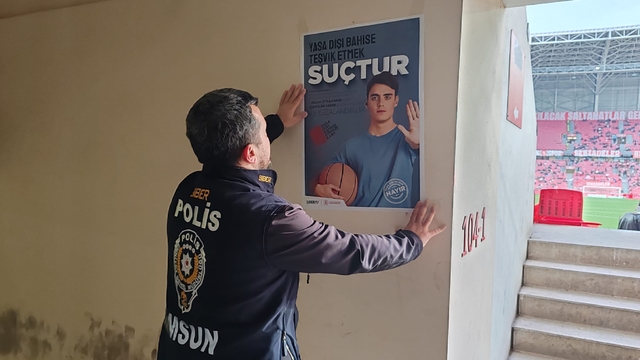Samsun'da emniyetten taraftarlara statta yasa dışı bahis uyarısı