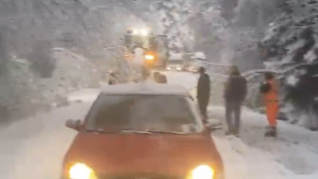 Bolu-Kıbrıscık yolunda mayıs ayında kar esareti