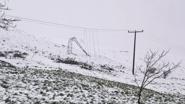 Dodurga beldesi şiddetli fırtına ve kar yağıyı altında
Elektrik hatları koptu, direkler devrildi