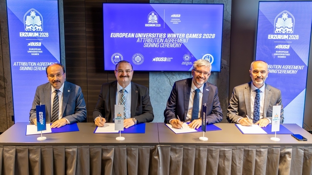 EUSA 2028 için resmi imzalar atıldı
Erzurum, 2028 Avrupa Üniversiteler Kış Oyunlarına resmen ev sahipliği yapacak