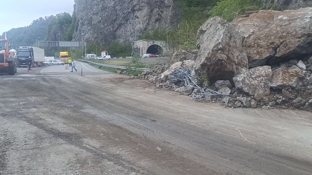 Artvin'de heyelan; sahil yolunda kontrollü ulaşım (2)