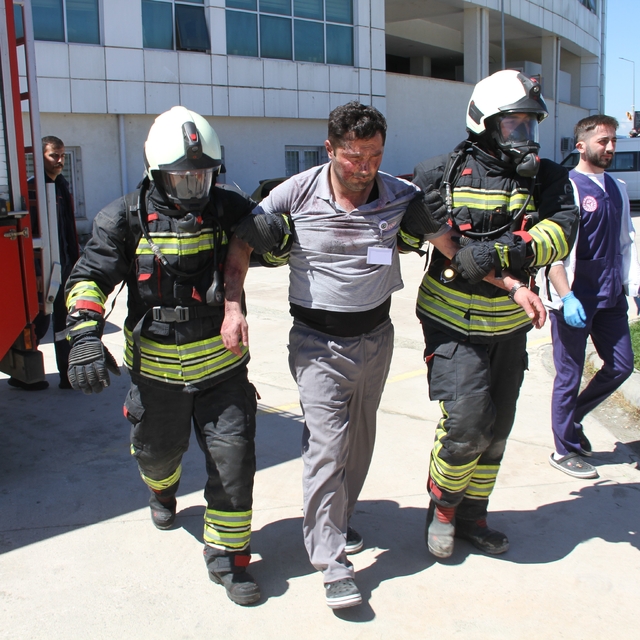 Çarşamba Devlet Hastanesi'nde kapsamlı afet tatbikatı