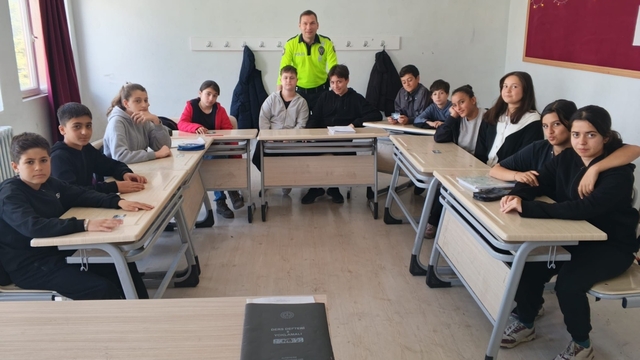 Korgun'da öğrencilere trafik eğitimi verildi