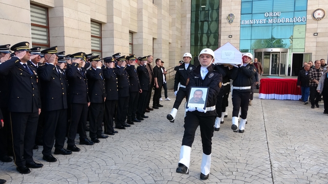 Ordu'da trafik kazasında hayatını kaybeden polis için resmi tören