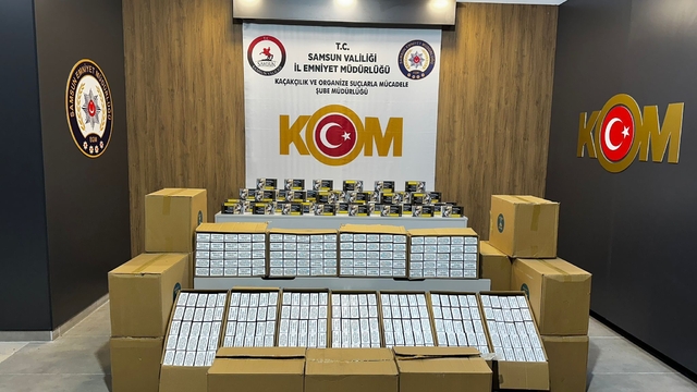 Samsun'da 410 bin adet kaçak makaron ele geçirildi