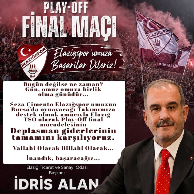 Başkan Alan, Elazığspor'un deplasman giderlerini karşıladı