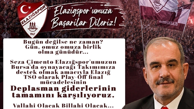 Başkan Alan, Elazığspor'un deplasman giderlerini karşıladı