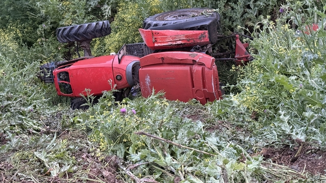 Bursa'da yürek yakan kaza...Devrilen traktörün sürücüsü öldü