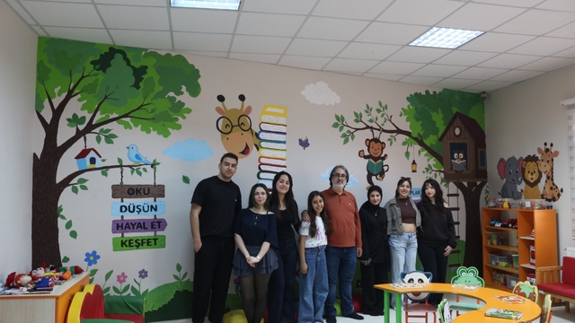 Gerze'de çocuk kütüphanesi "Kütüphanede Sanat" projesiyle renklendirildi