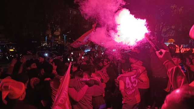 Tekirdağ'da sarı-kırmızılı şampiyonluk coşkusu gece yarılarına kadar sürdü