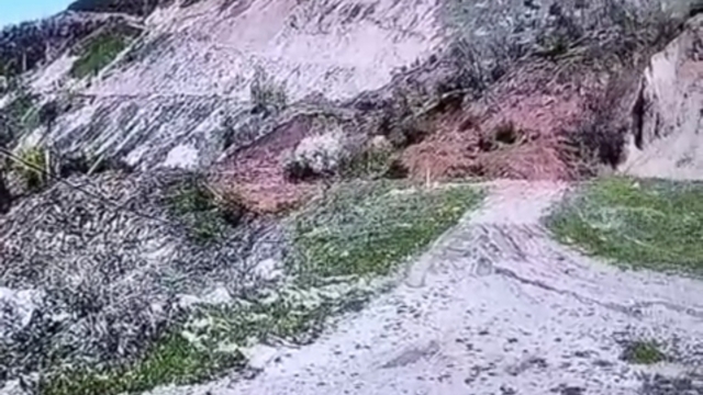 Tokat'ta heyelan güvenlik kamerasına yansıdı