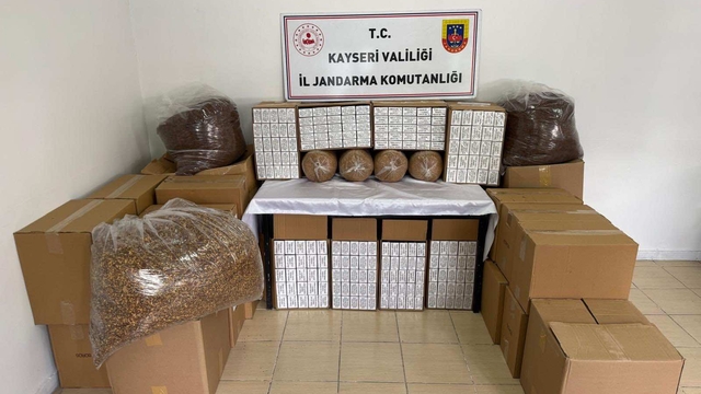 Kayseri'de 200 kilogram kaçak tütün ele geçirildi
