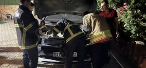 Antakya'da otomobilin motoruna giren kediyi itfaiye kurtardı