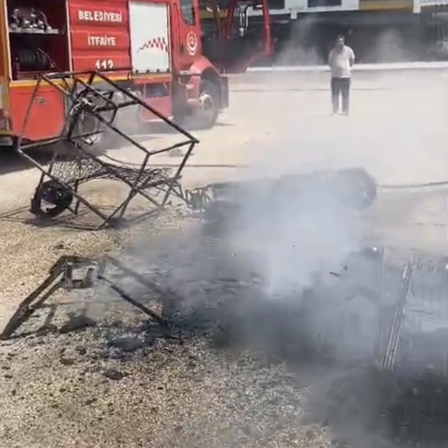 Osmaniye'de elektrikli motor alevlere teslim oldu