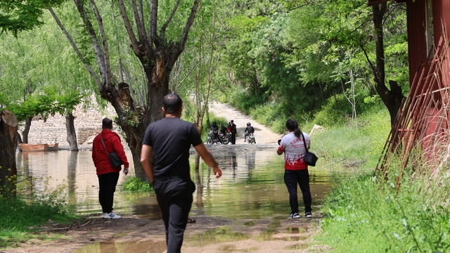 Keban Barajı kapaklarını açtı, işyeri bahçeleri sular altında kaldı