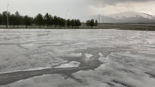 Ardahan'da dolu yağışı etkili oldu