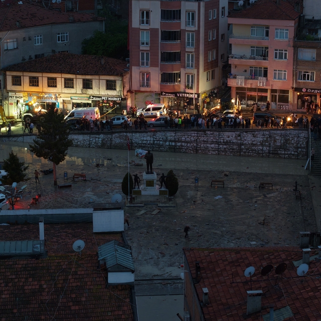 Havza sele teslim: İlçe havadan görüntülendi