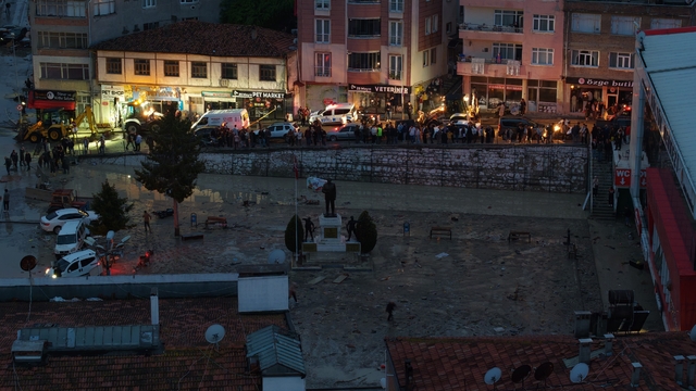 Havza sele teslim: İlçe havadan görüntülendi