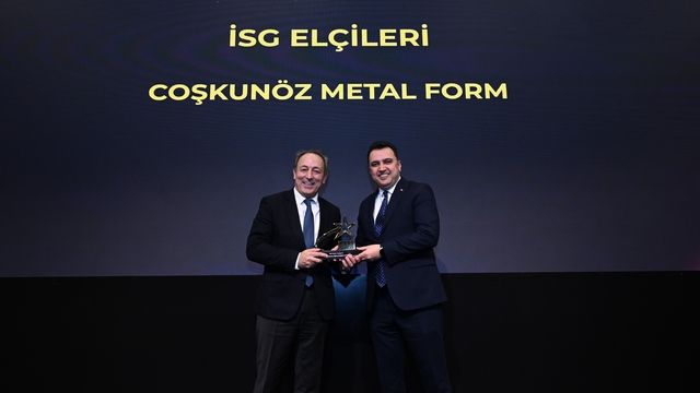 Coşkunöz Metal Form, İSG Elçileri Kategorisinde ödül aldı
İş Güvenliğinin Yıldızları Yarışması'nda Coşkunöz Metal Form'a ödül
Coşkunöz Metal Form'un İSG Projesine MESS'ten ödül