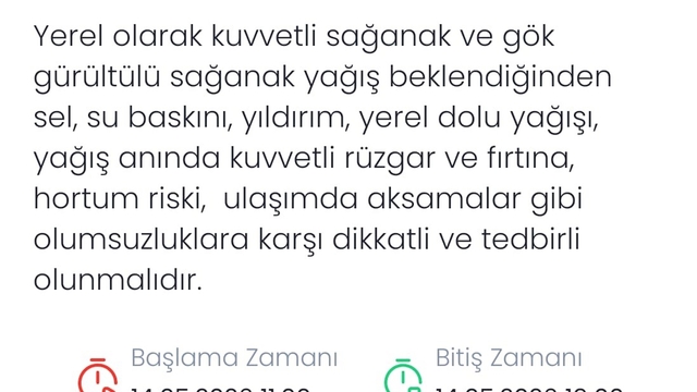 Denizli için şiddetli yağış ve fırtına uyarısı yapıldı