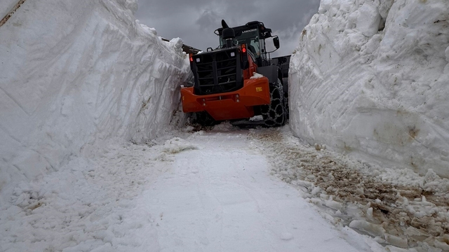 Rize'de karla kaplı yayla yolları tek tek ulaşıma açılıyor