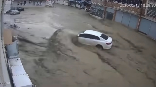 Samsun Havza'daki selin ilk anları kamerada