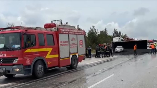 Gaziantep'te 4 araçlı zincirleme kaza; 1 yaralı