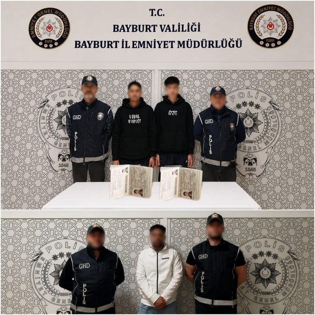 Bayburt'ta 5 düzensiz göçmen yakalandı