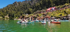 Maviyle yeşilin buluştuğu Burdur'da doğa ve su sporları etkinliği