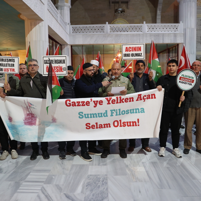 Nevşehir'de Küresel Sumud Filosu'na destek verildi